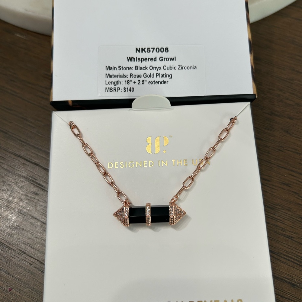 Whispered Growl Rose Gold Necklace Untamed by Bomb Party